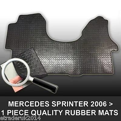 Mercedes Merc Sprinter Van Rubber Floor Mat Mats Black Front 06> HEAVY DUTY • $44.19